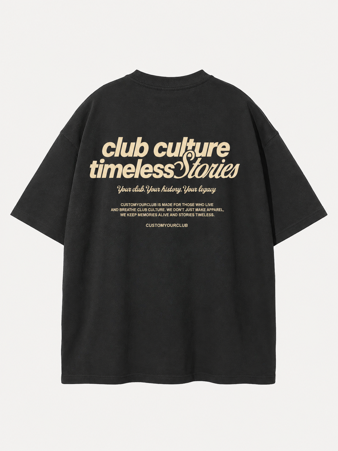 Club Culture Timeless Stories Oversized Tee Vintage Black – Rückseite großer Print