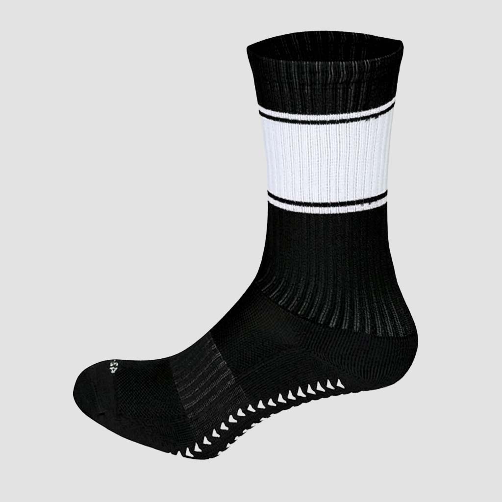 MisterMerch personalized black gripsocken featuring a non-slip sole for enhanced traction and comfort.