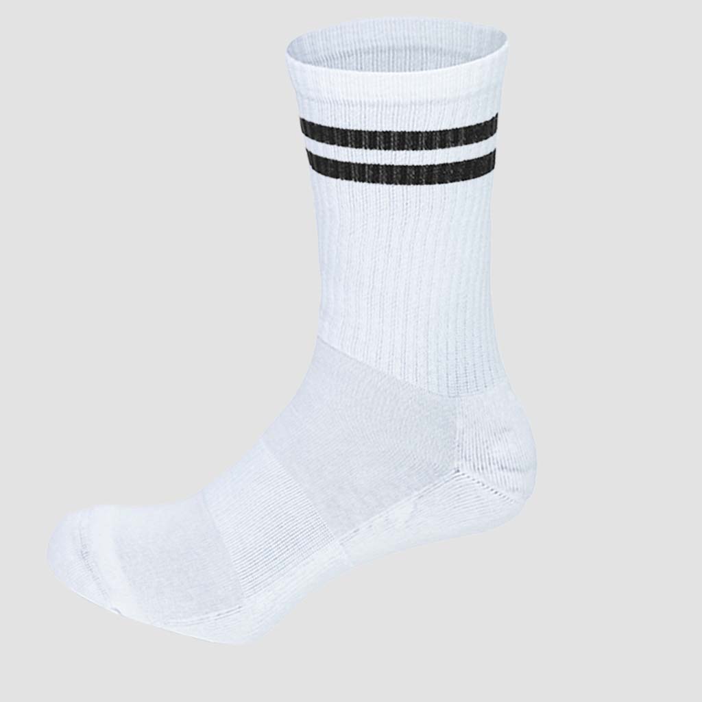Personalisierbare gestreifte Sportsocken in Schwarz von Mein Shop, mit auffälligem Streifenmuster und bequemem Sitz.